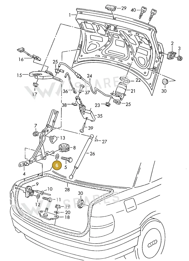 N90840802 — Audi 90                93 (1992-1993) diagram 114827100, position 6