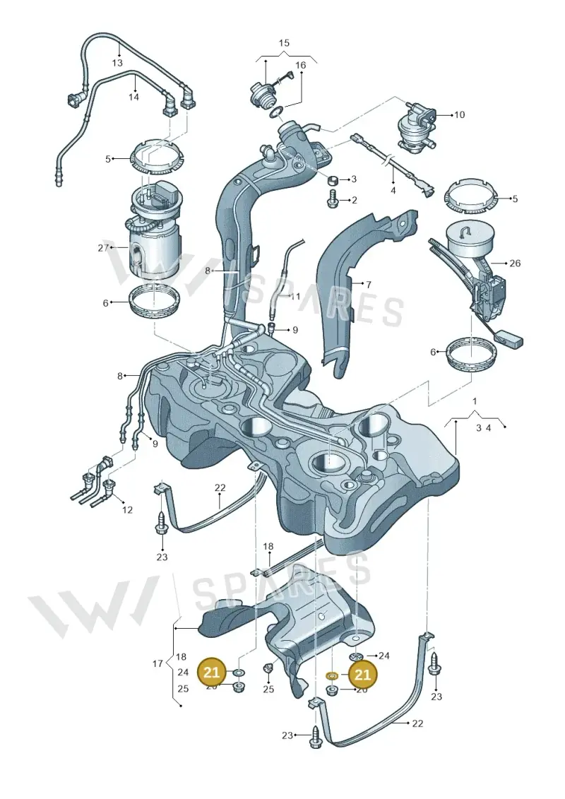 N90840802 — Audi TTS Coupe 2.0 (2010-2014) diagram 412201150, position 21