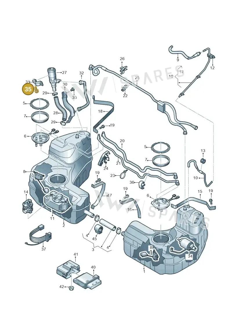 N90846301 — Audi R8 Spyder (2015-2024) diagram 872201050, position 35