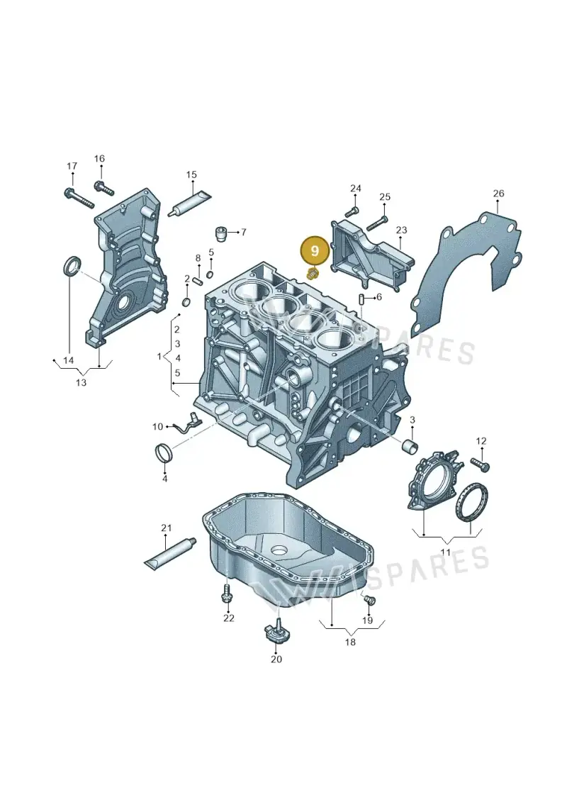 N90856005 — Audi A1 Sportback (2010-2015) diagram 649103010, position 9
