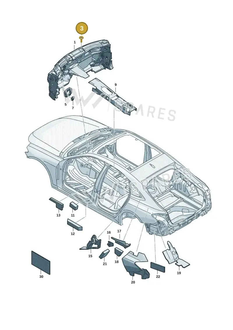 N90871301 — Audi A5 Limo 2.0 (2024-) diagram 8wh863200, position 3