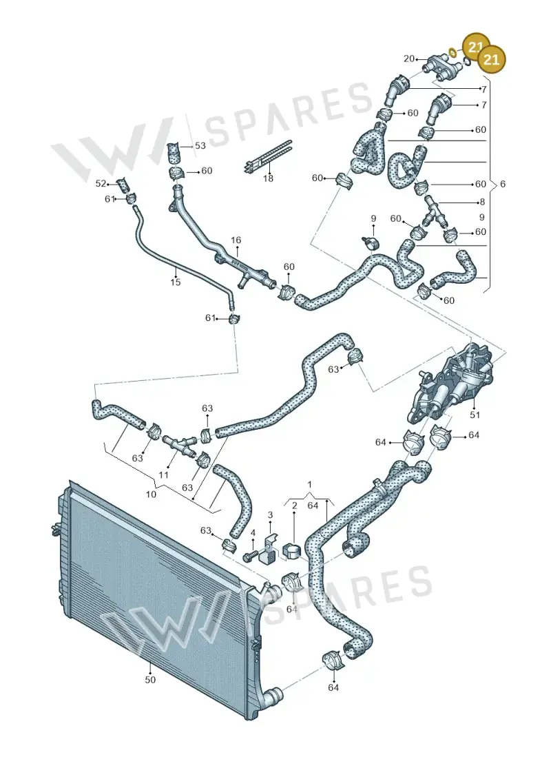 N90890501 — Audi A1 Sportback (2014-2018) diagram 773121160, position 21