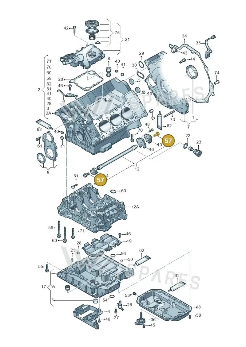 N90893202 — Audi A8L qu. 3.0 TDI (2013-2018) diagram 771103050, position 57