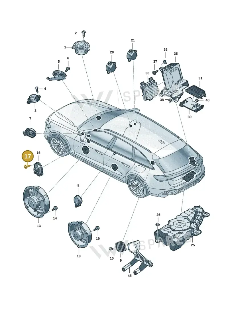 N90918702 — Audi A5 Limo 2.0 (2024-) diagram 8wh035350, position 17