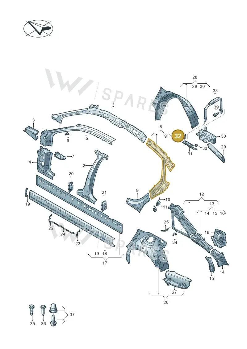 N90921002 — Audi A6 2.0 (2018-) diagram 430809000, position 32