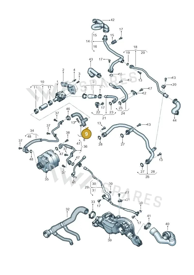 N90925001 — Audi A8L (2017-2022) diagram 838121032, position 9