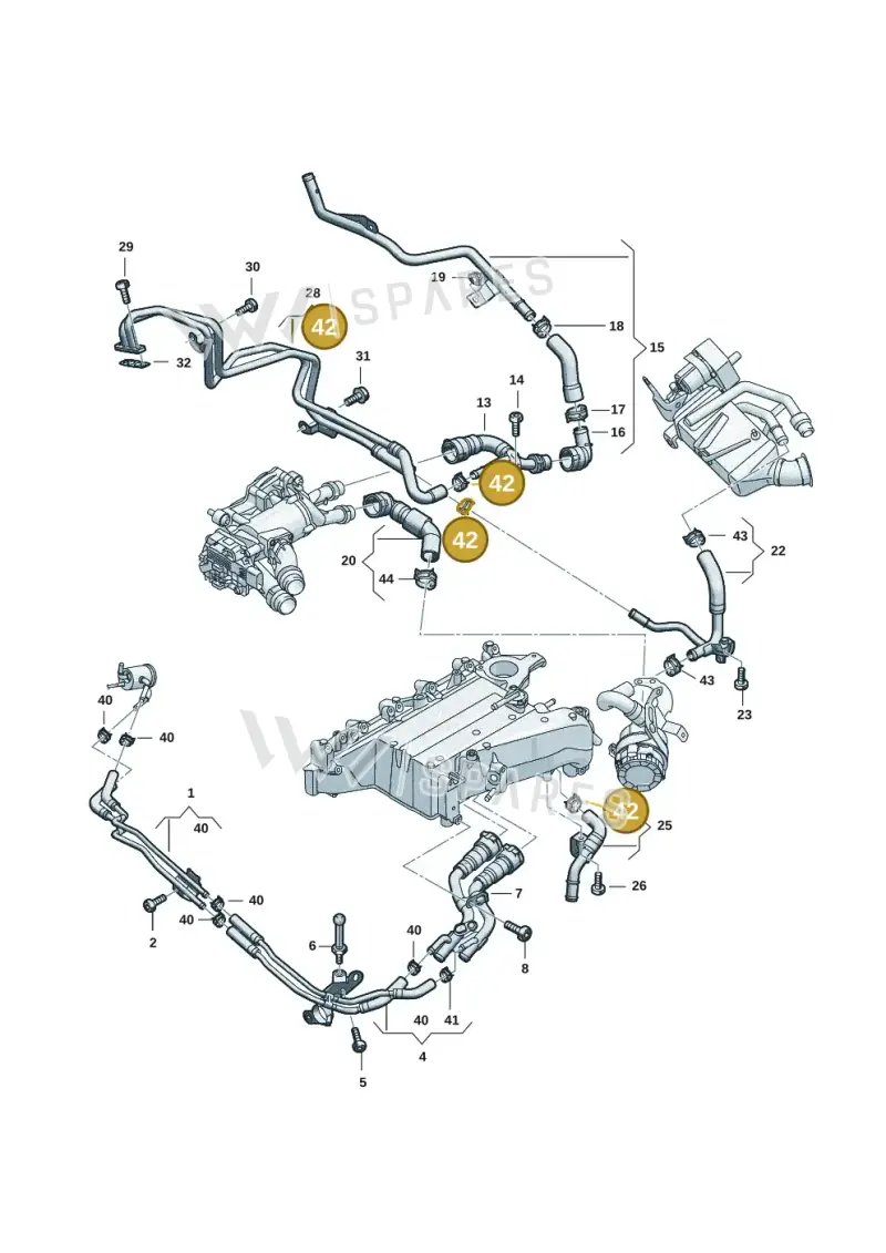 N90926401 — Audi A5 Limo 2.0 (2024-) diagram 05l121005, position 42