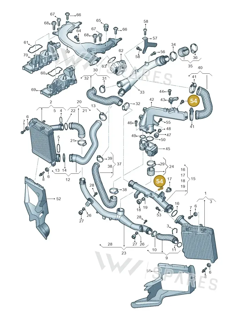 N90930802 — Audi Q7 qu. 3.0 TDI (2009-2015) diagram 493145470, position 54