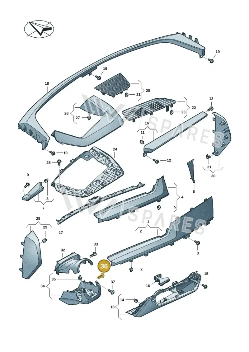 N90944604 — Audi Q6 e-tron (2023-) diagram f5s857150, position 36