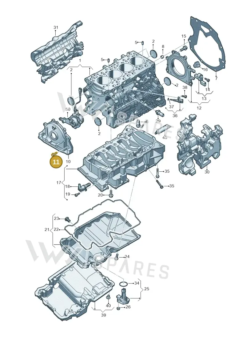N90945002 — Audi A5 Limo 2.0 (2024-) diagram 8wh103550, position 11