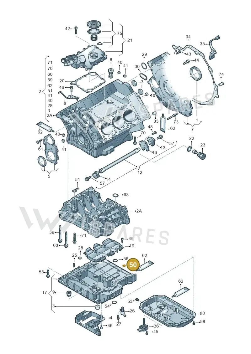 N90951301 — Audi A8L qu. 3.0 TDI (2013-2018) diagram 771103050, position 50