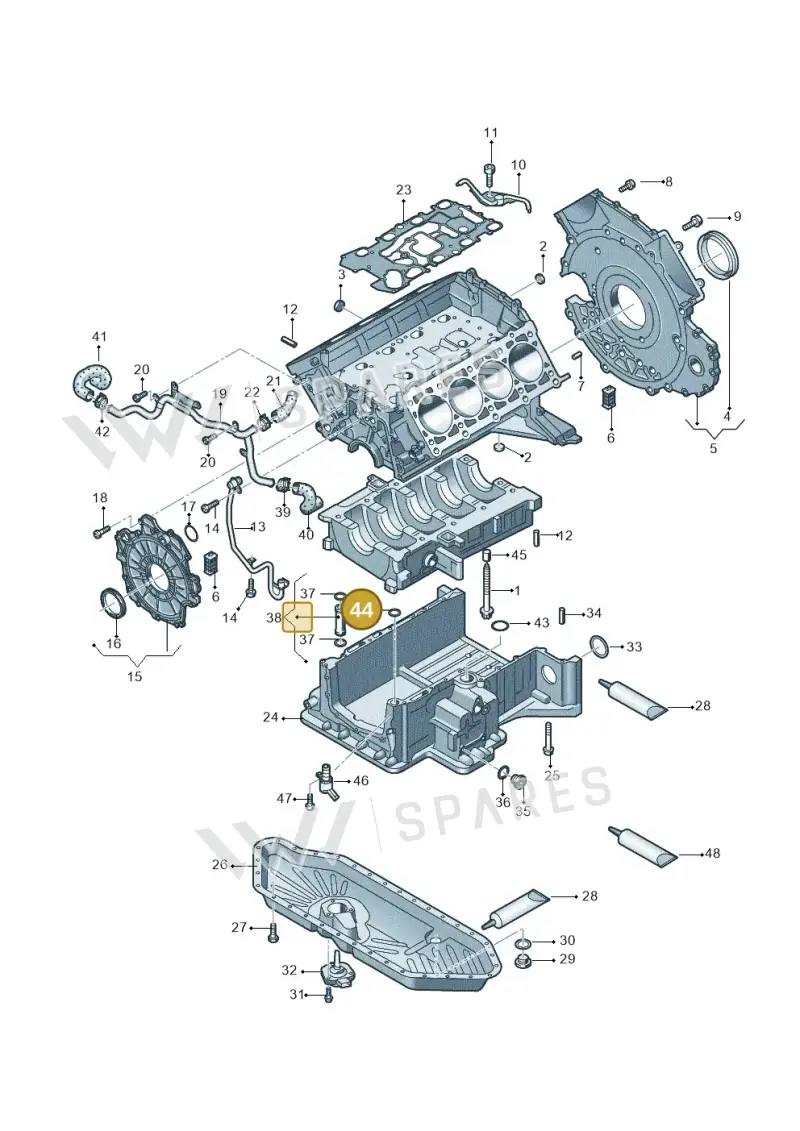 N90956601 — Audi A8L qu. 3.0 TDI (2013-2018) diagram 675103800, position 44