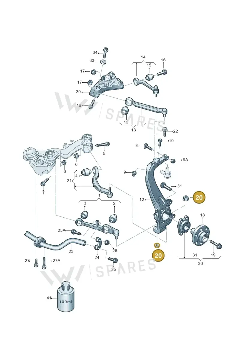 N90965602 — Audi A8/S8/qu. lang    08> (2007-) diagram 258407000, position 20