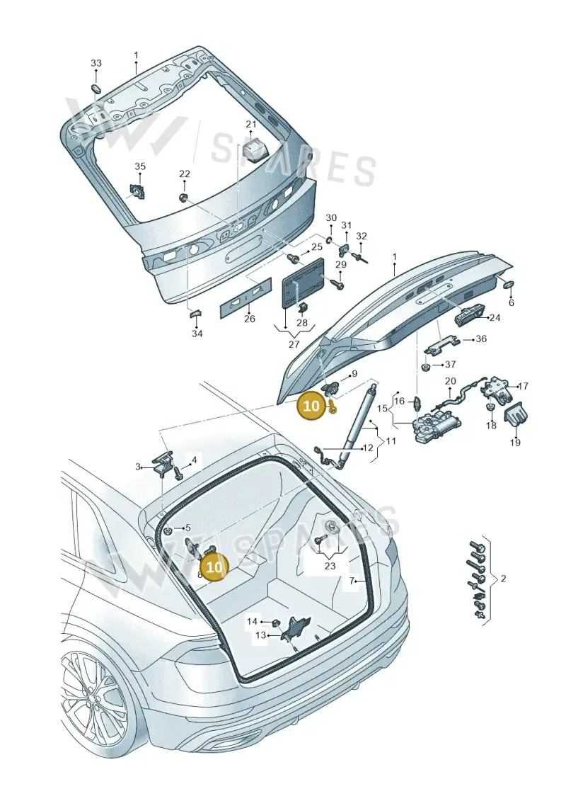 N90969903 — Audi RS Q8 Quattro (2019-) diagram 429827000, position 10