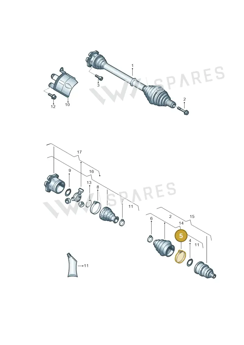 N90990701 — Audi A8L qu. 3.0 TDI (2013-2018) diagram 454407270, position 5
