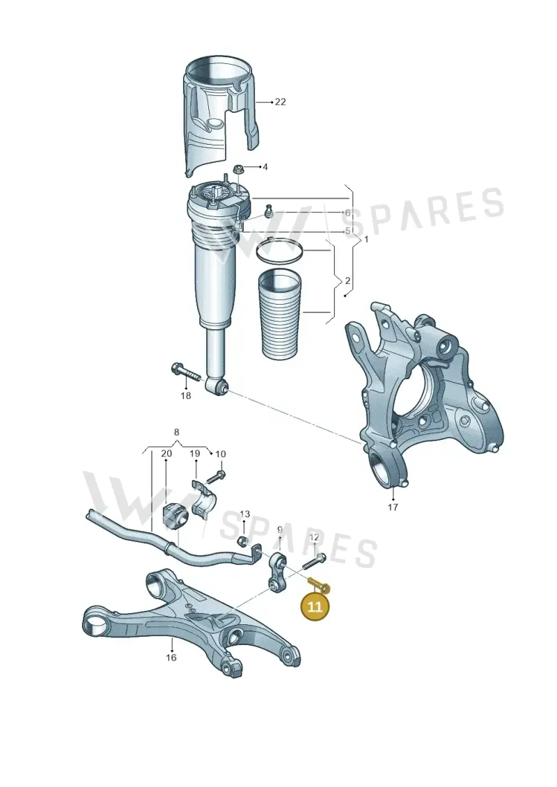 N90997802 — Audi A8L qu. 3.0 TDI (2013-2018) diagram 696511100, position 11