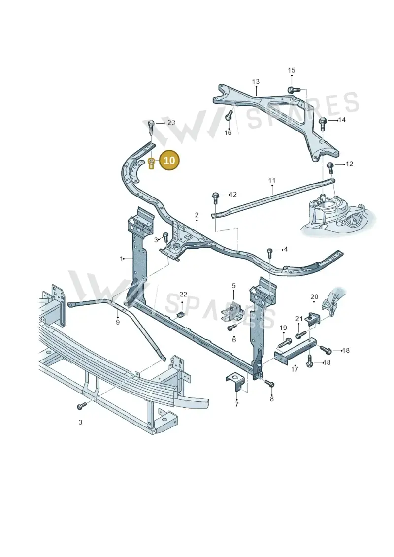 N90999701 — Audi A8L (2017-2022) diagram 838805000, position 10