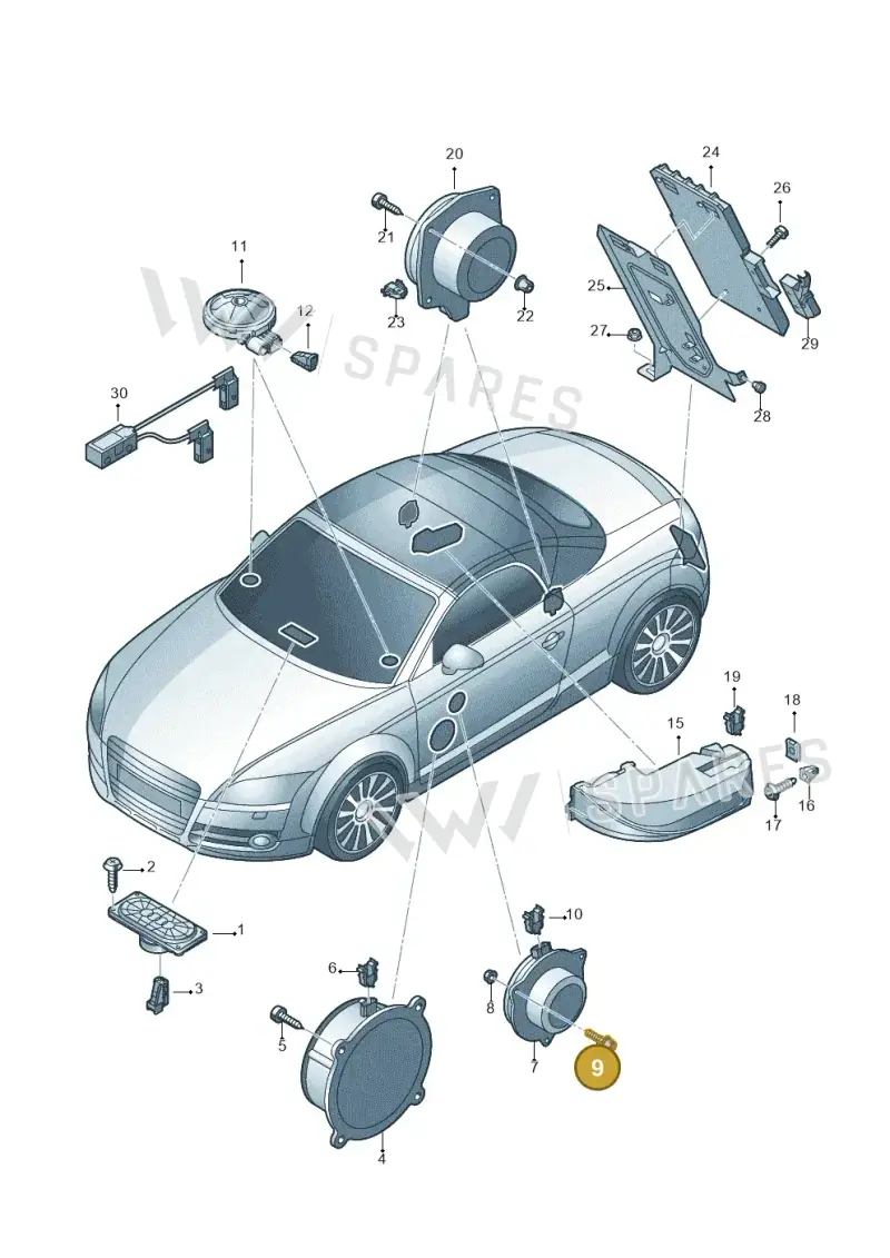 N91001101 — Audi TTS Coupe 2.0 (2010-2014) diagram 609035360, position 9