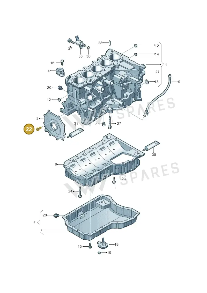 N91009801 — Audi RS3 Sportback (2015-2016) diagram 676103100, position 22