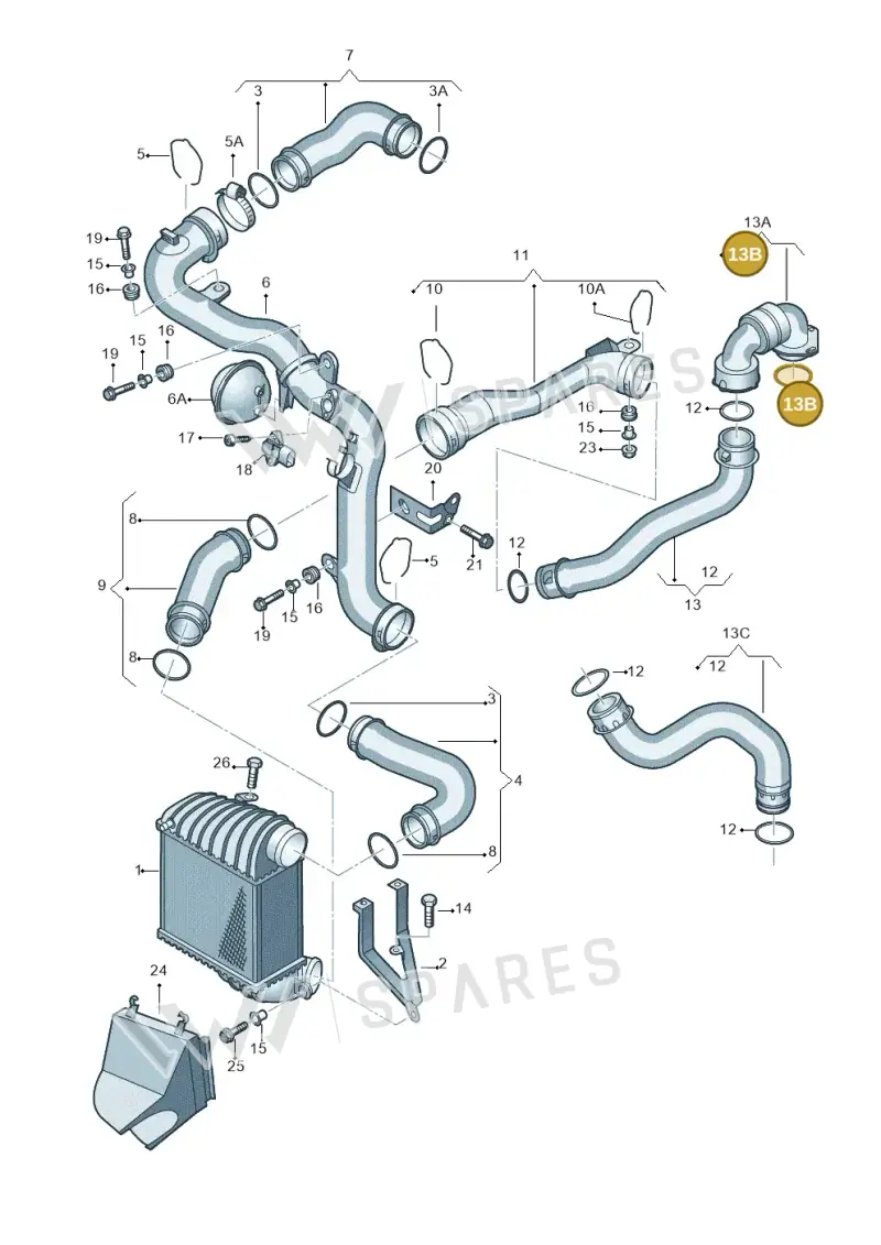 N91019101 — Audi A3/S3/QUATTRO (2000-2003) diagram 209145850, position 13B