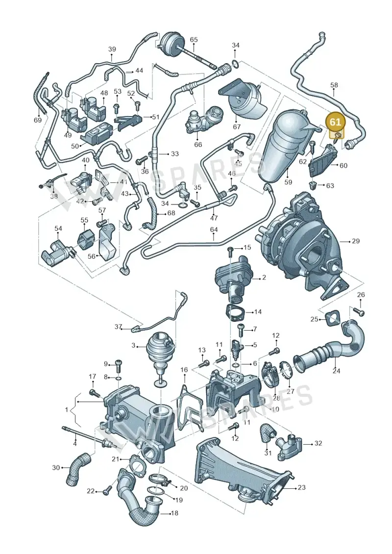 N91032001 — Audi A7 Sportback (2014-2018) diagram 717131200, position 61