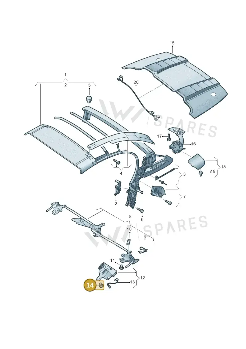 N91043201 — Audi R8 Spyder (2015-2024) diagram 872871010, position 14