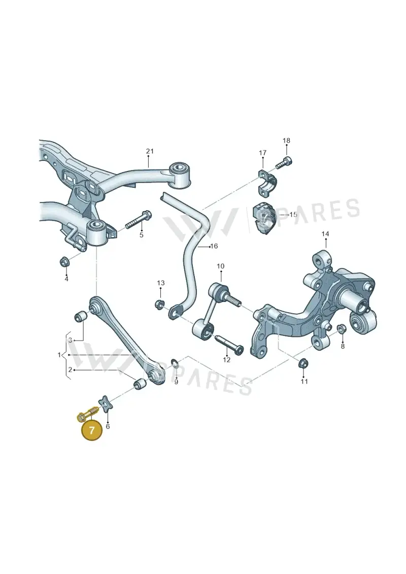 N91047502 — Audi A3 Sportback (2008-2013) diagram 460501200, position 7