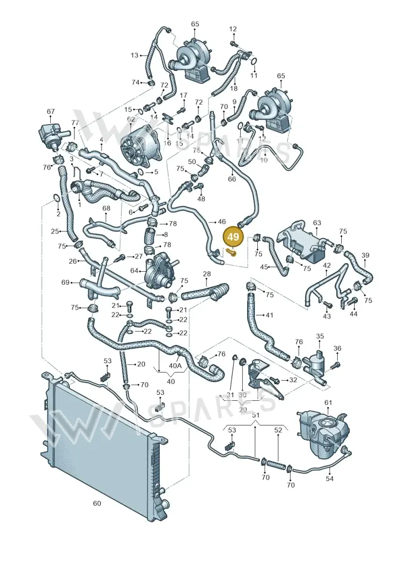 N91049101 — Audi A8L qu. 3.0 TDI (2013-2018) diagram 771121180, position 49