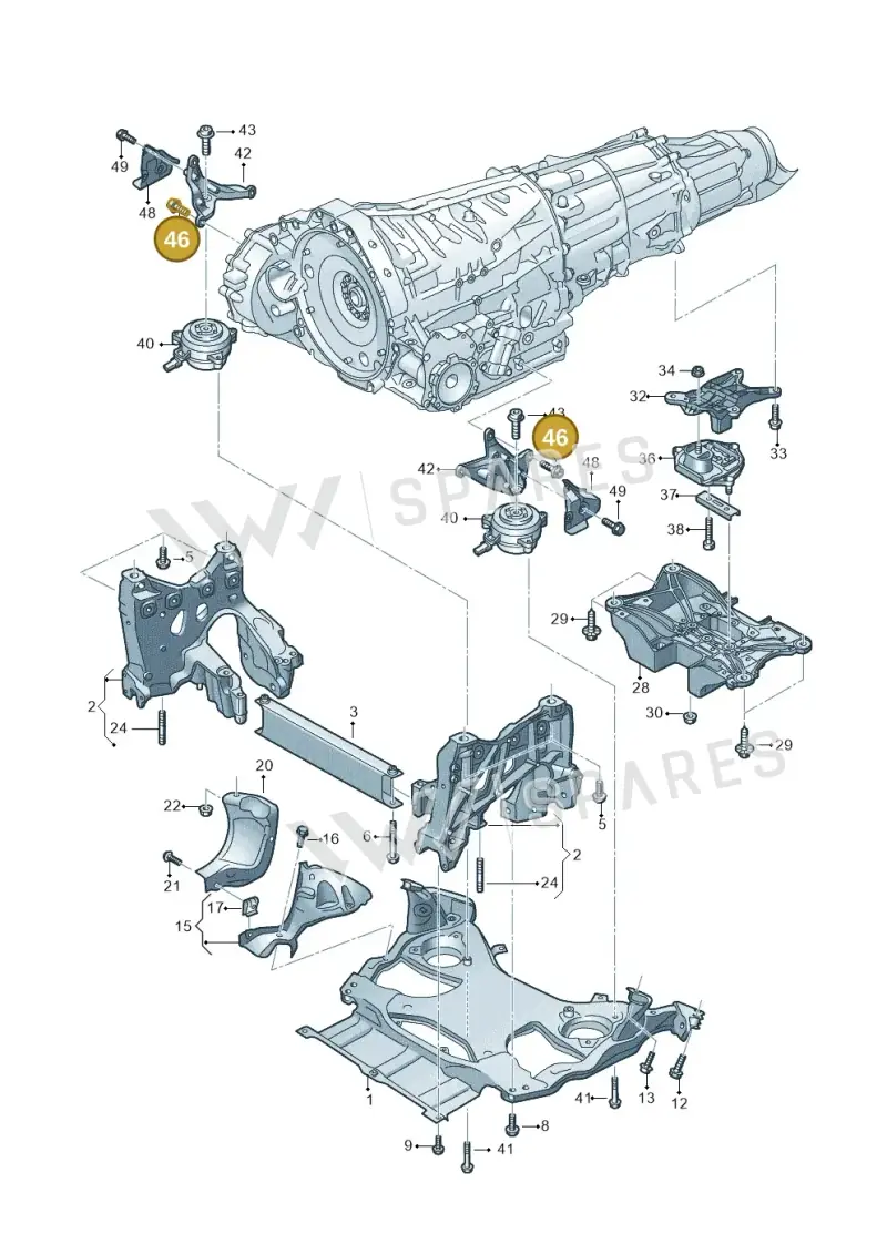 N91049101 — Audi A8L (2017-2022) diagram 838399400, position 46