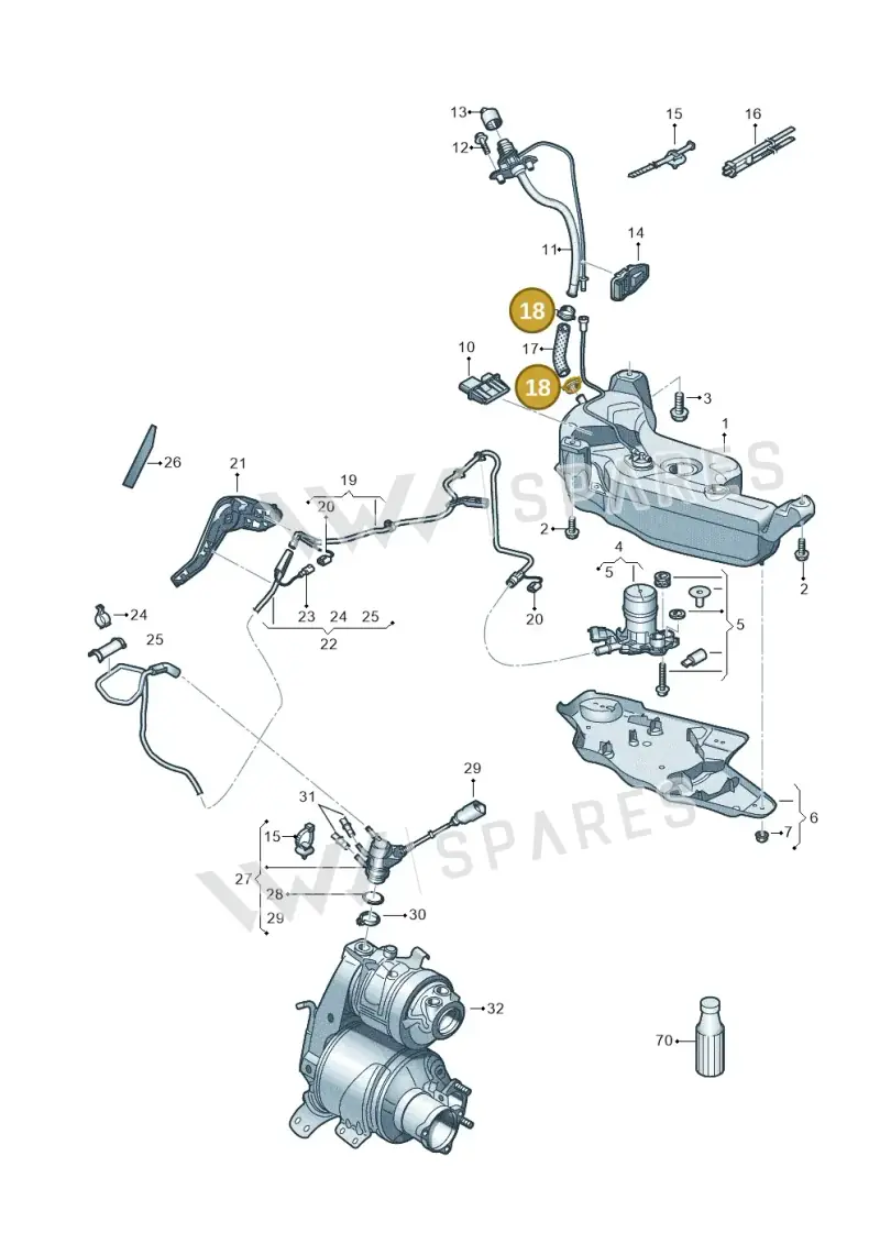 N91054301 — Audi A3 Sportback (2012-2016) diagram 781253700, position 18