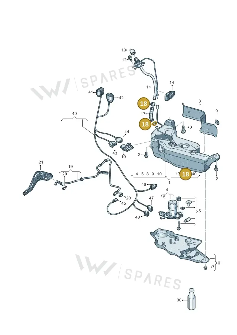 N91054301 — Audi A3 Sportback (2016-2020) diagram 890201400, position 18
