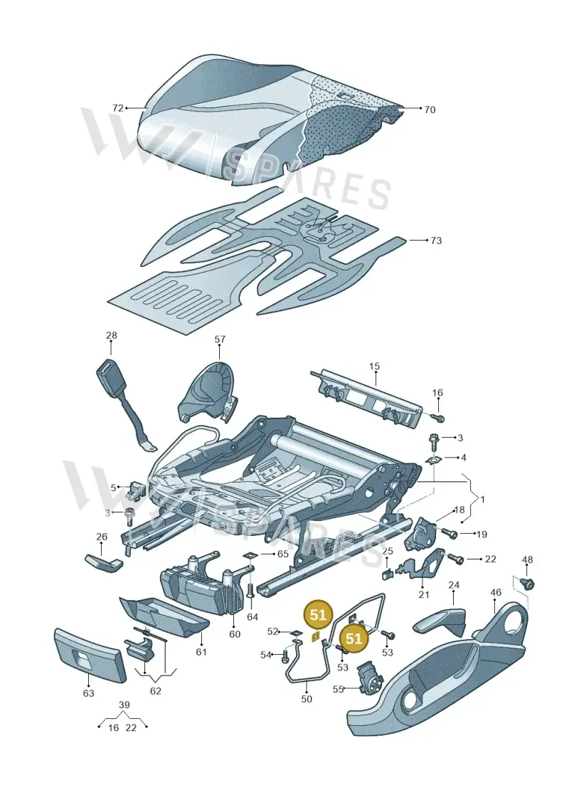 N91055802 — Audi R8 qu. 5.2 (2012-2015) diagram 609881000, position 51