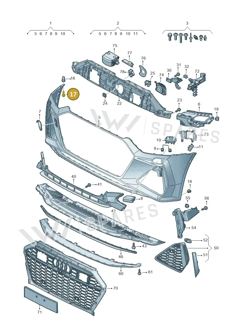 N91057001 — Audi RS7 Sportback (2019-) diagram 538807100, position 17