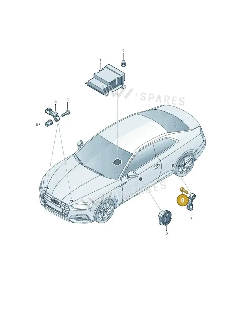 N91068601 — Audi RS5 Sportback (2017-) diagram 847959300, position 8
