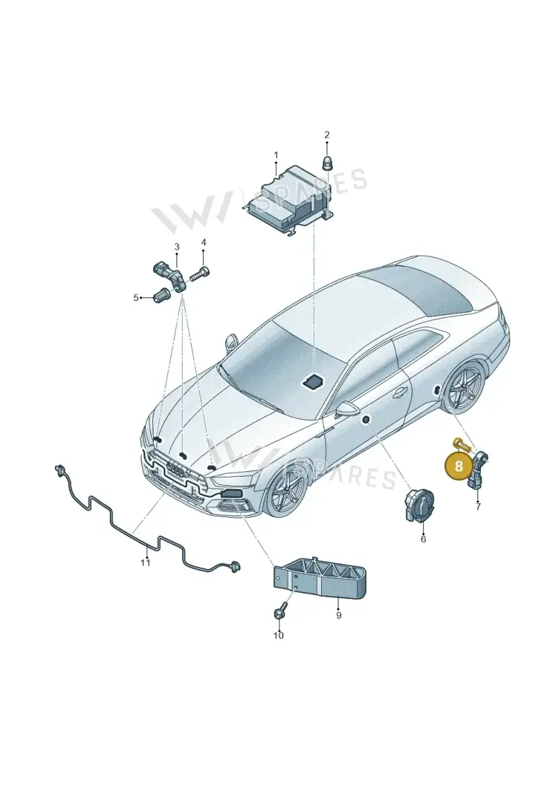N91068601 — Audi A5 Sportback (2016-2020) diagram 897959300, position 8