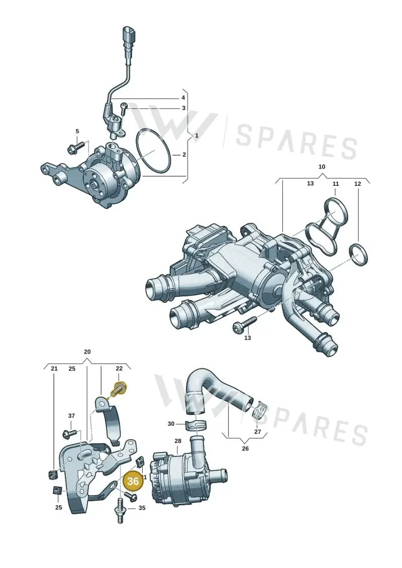 N91074201 — Audi A5 Limo 2.0 (2024-) diagram 05l121000, position 36