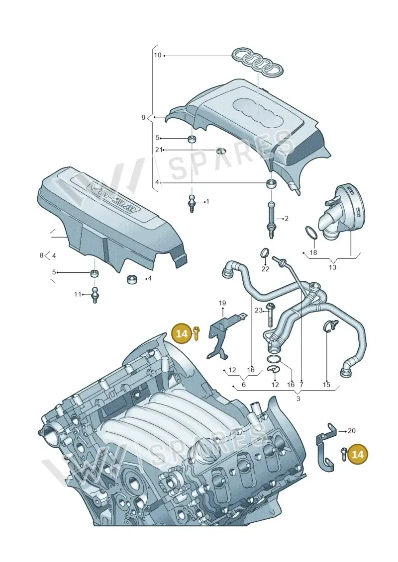 N91084001 — Audi A8/S8/qu. lang    08> (2007-) diagram 448103850, position 14