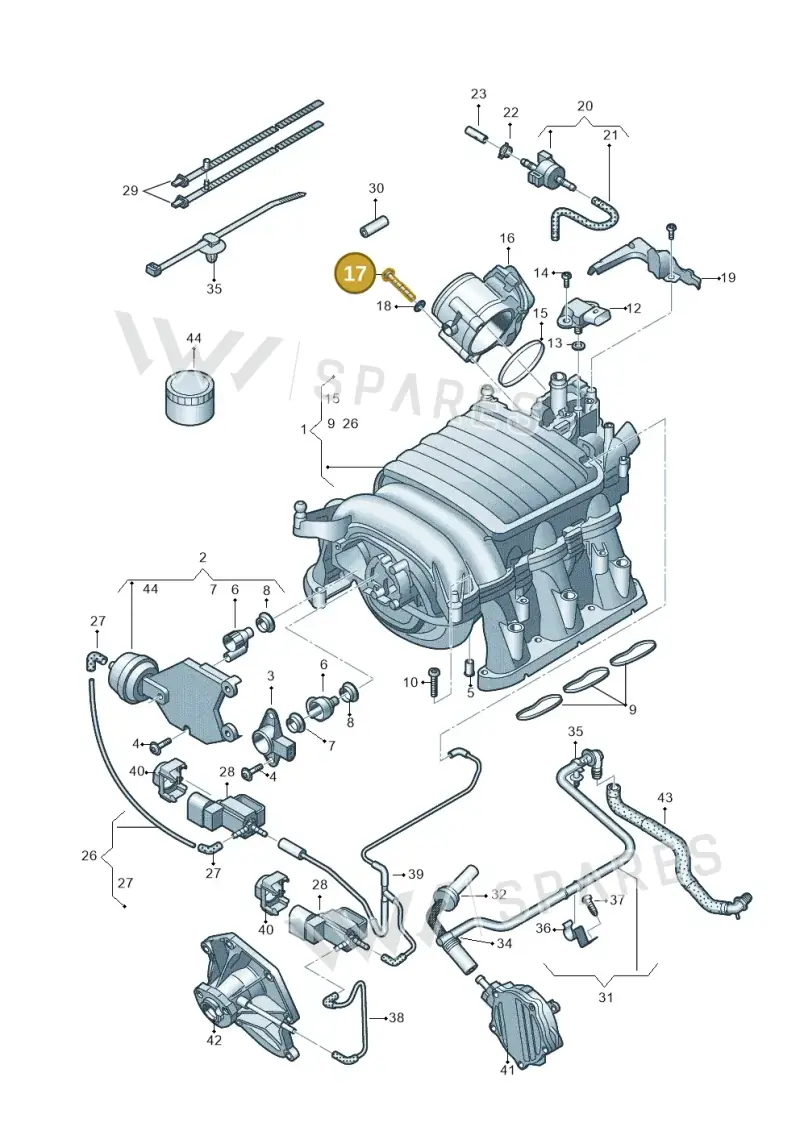 N91084001 — Audi A8L qu. 3.0 TDI (2013-2018) diagram 696133160, position 17