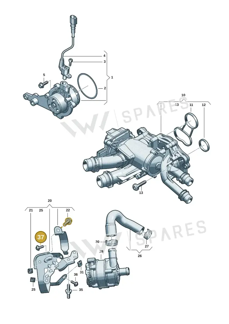 N91096701 — Audi A5 Limo 2.0 (2024-) diagram 05l121000, position 37