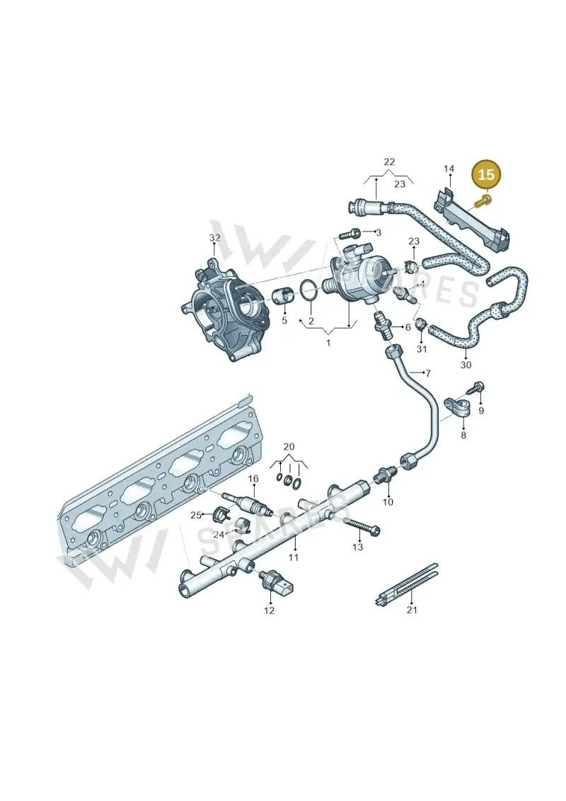N91096703 — Audi A6 2.0 (2018-) diagram 896133240, position 15