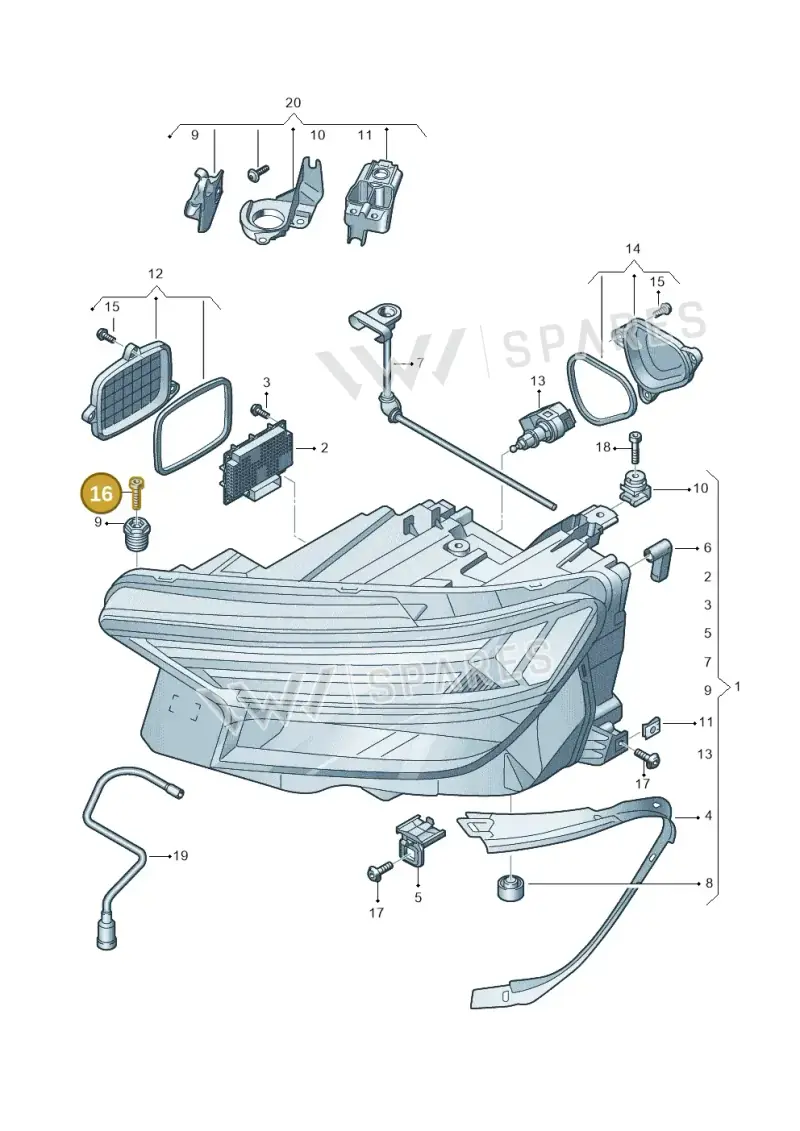 N91097201 — Audi Q4 Sportback (2021-2022) diagram 89a941000, position 16