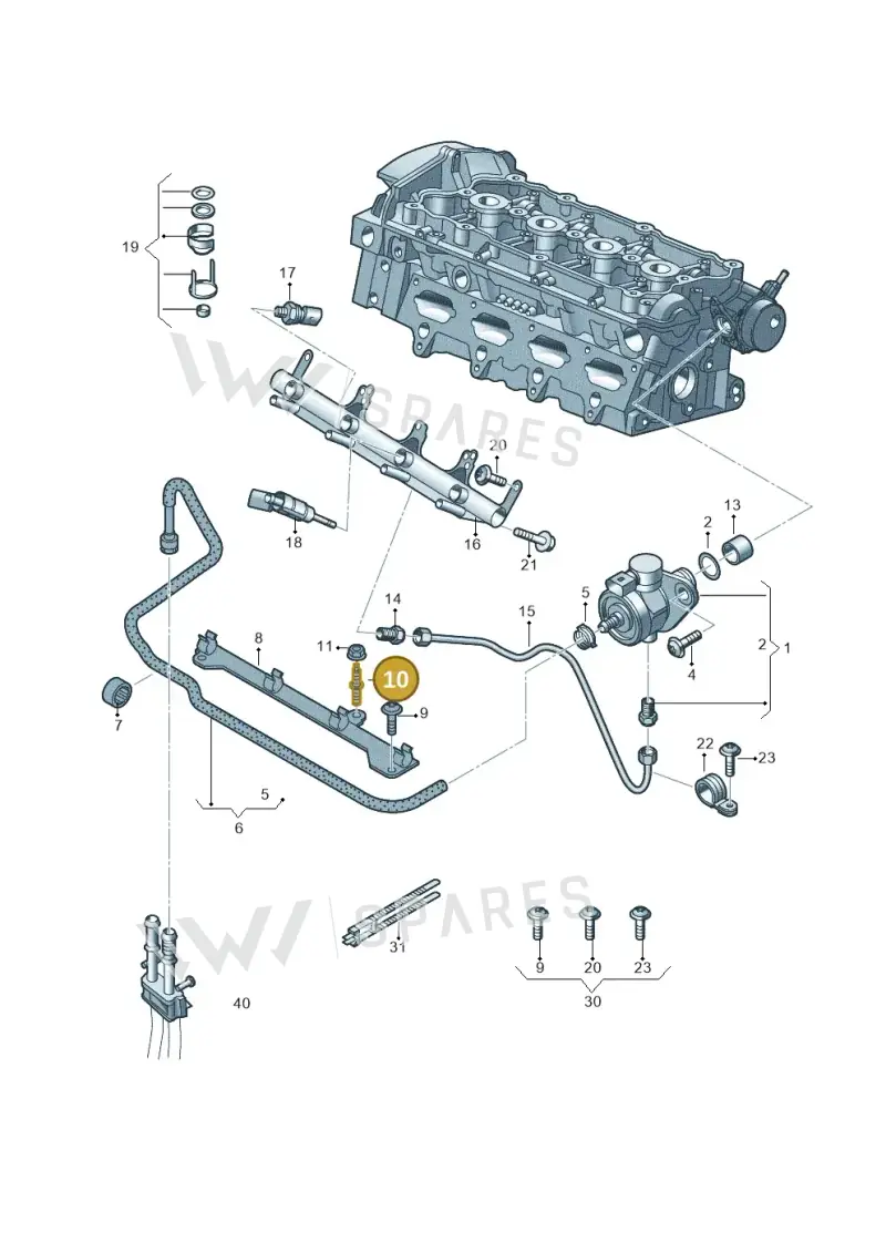 N91100601 — Audi Q3 2.0 TDI (2014-2019) diagram 707133300, position 10