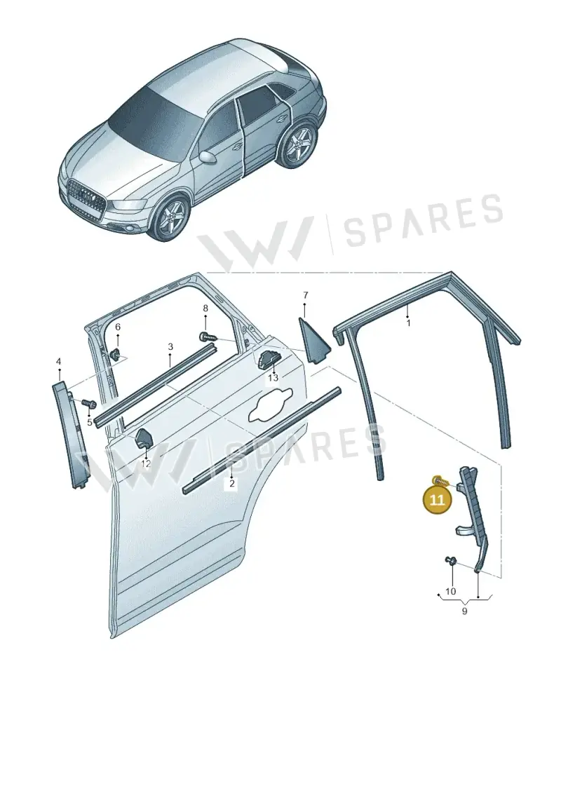 N91108001 — Audi Q3 1.4 (2016-) diagram 728839400, position 11