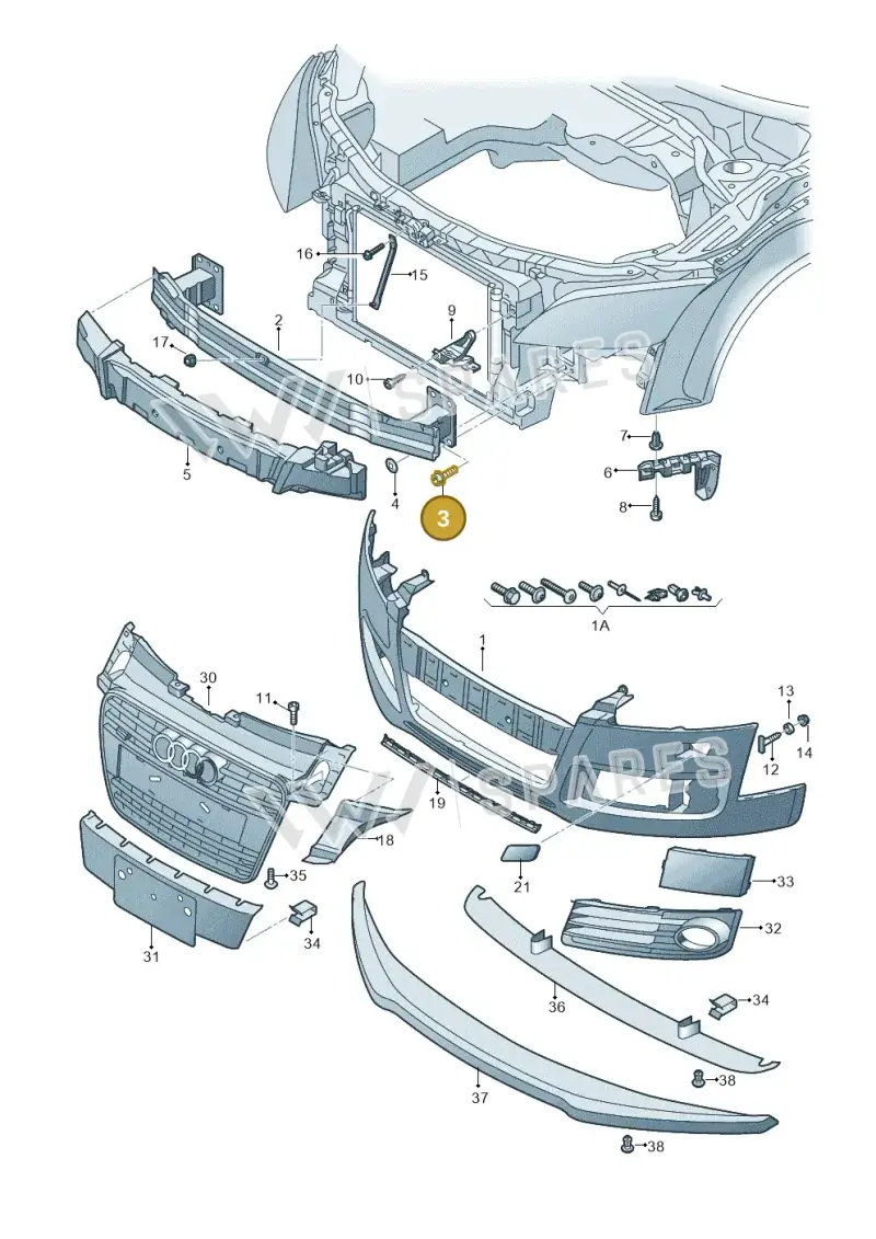 N91118501 — Audi TTS Coupe 2.0 (2010-2014) diagram 707807000, position 3