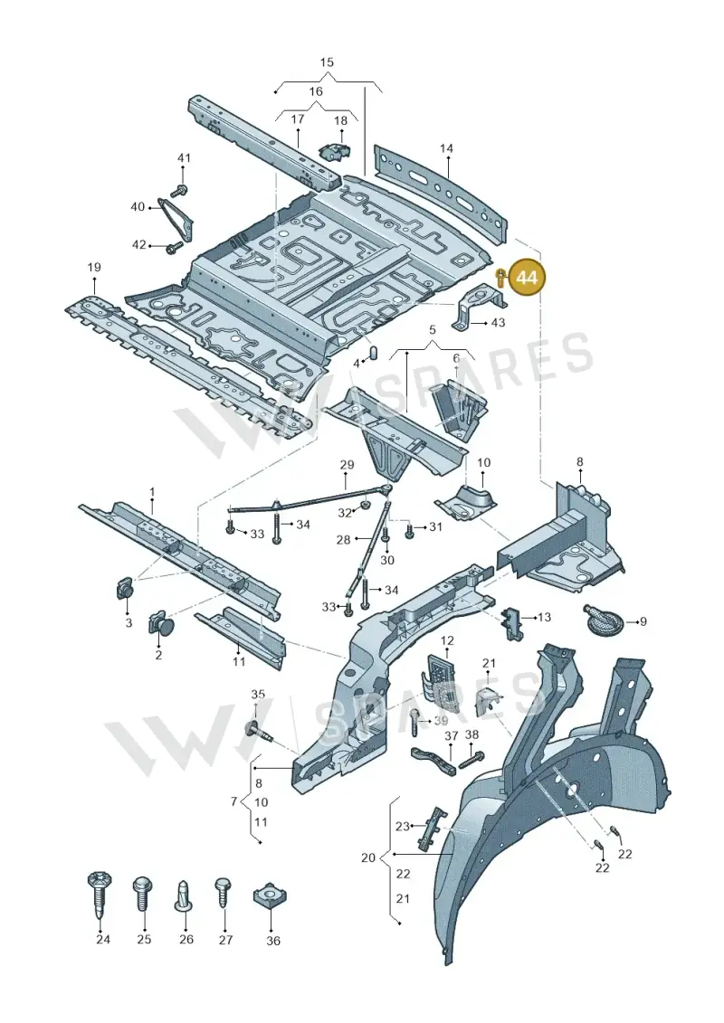 N91128001 — Audi Q8 Quattro 3,0 (2018-) diagram 429803000, position 44