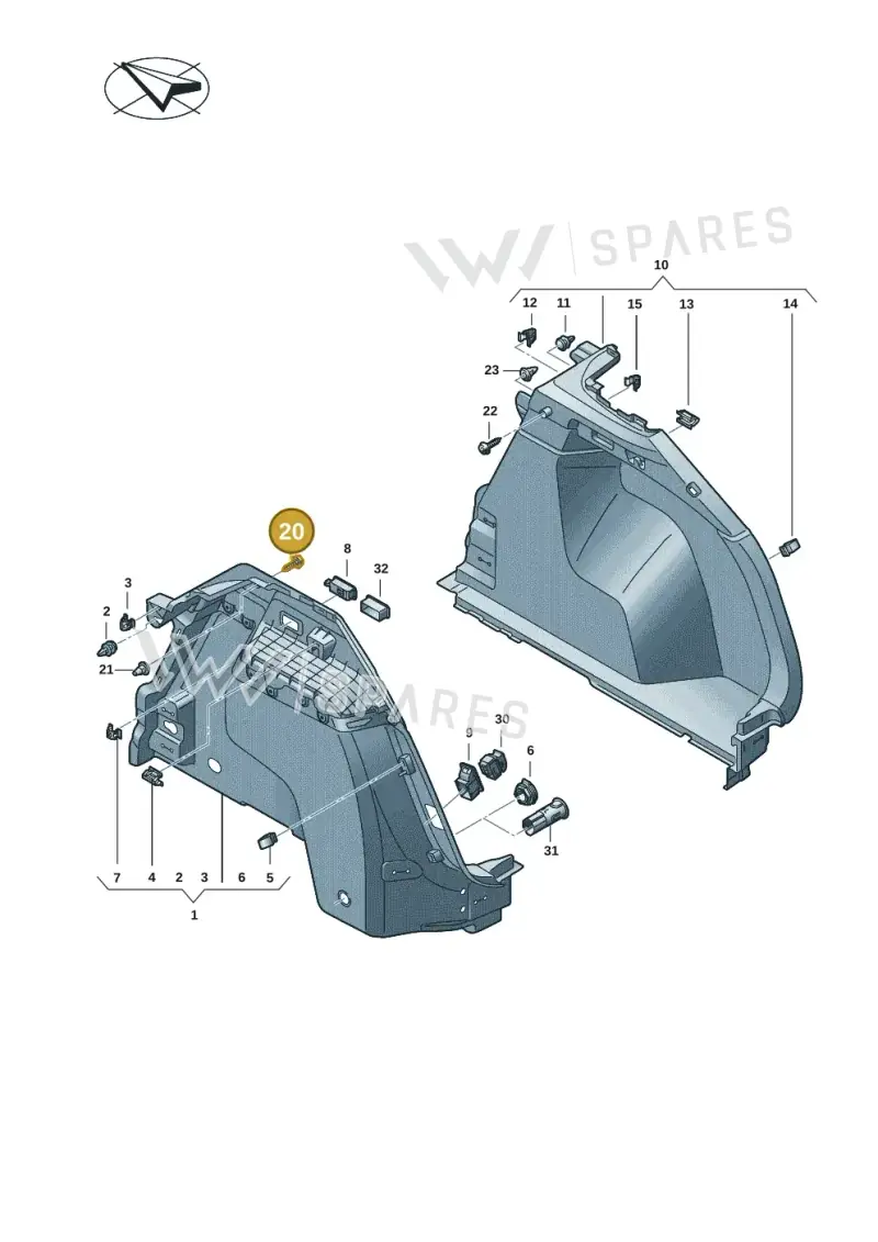 N91132901 — Audi Q4 Sportback (2021-2022) diagram 89a863850, position 20