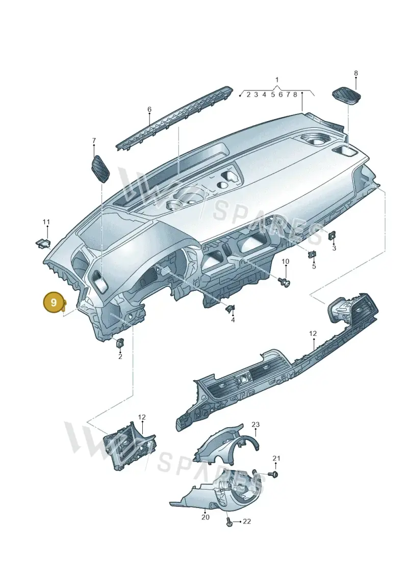 N91138701 — Audi Q5 (2016-2020) diagram 896857100, position 9