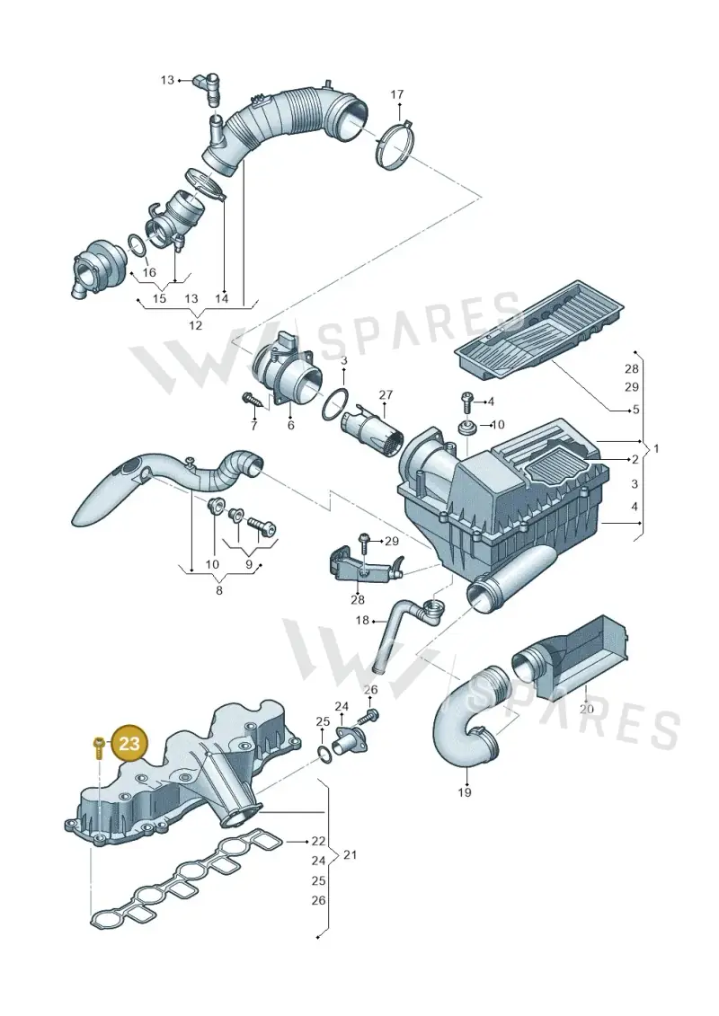 N91139501 — Audi A3 Sportback (2008-2013) diagram 737129410, position 23
