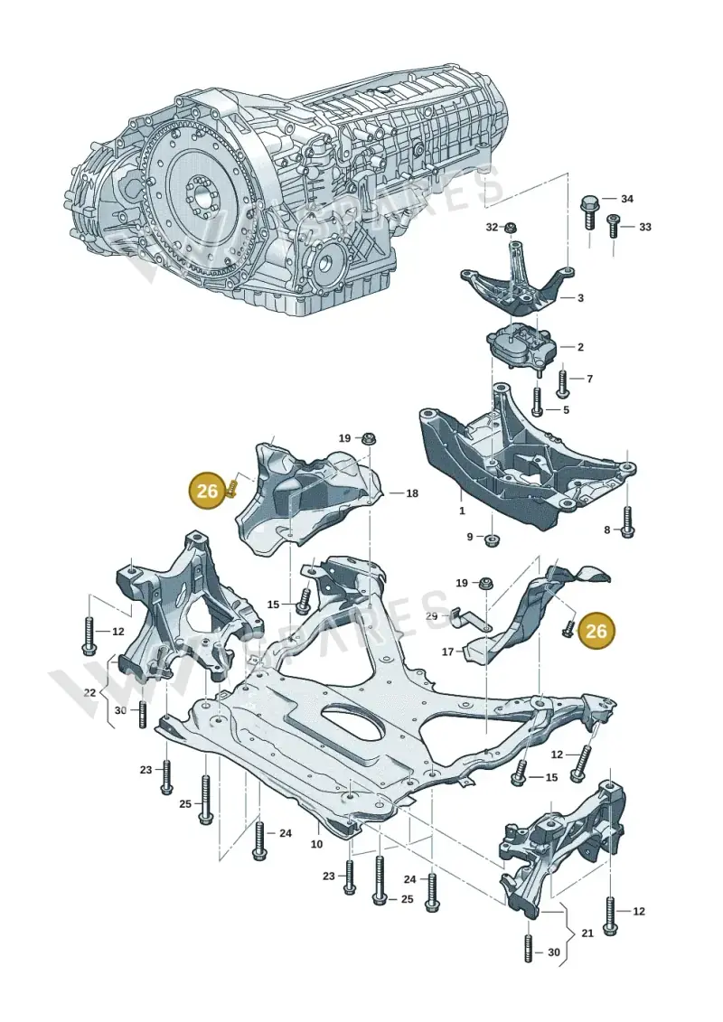 N91140301 — Audi A5 Limo 2.0 (2024-) diagram 8wk399100, position 26