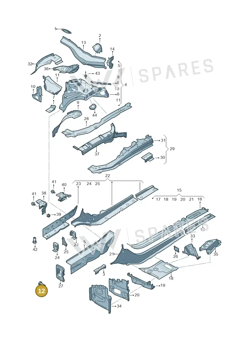 N91152701 — Audi RS4 Avant (2017-) diagram 849803000, position 12